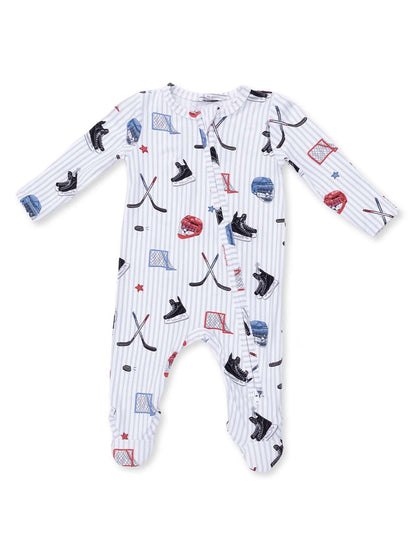 2-Way Zip Footie, Hockey Stripe