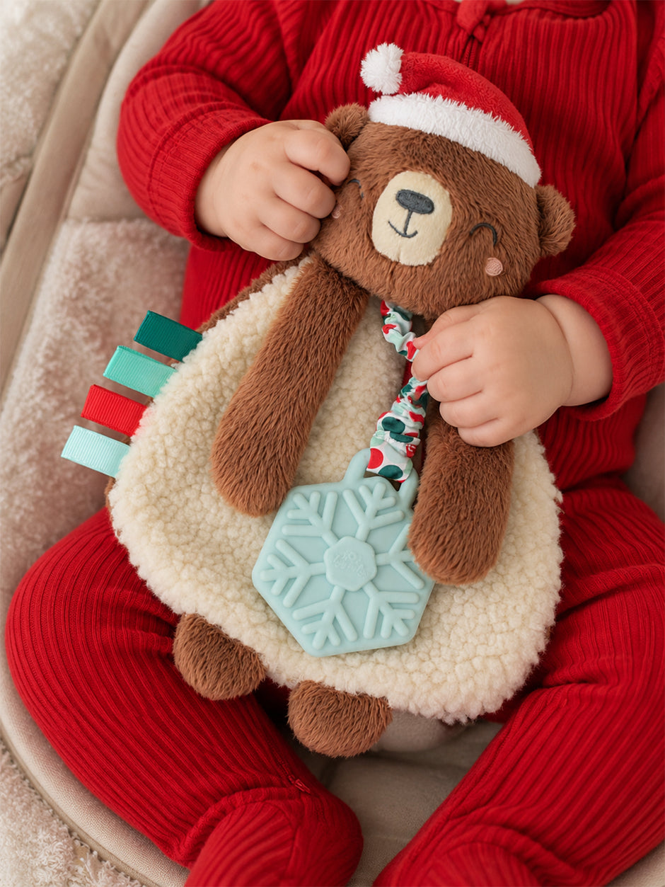 Itzy Lovey™ Plush Teether Toy, Holiday Bear