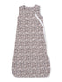 Leopard print sleep sack with sleeveless design and side zipper for easy access. Ideal for baby comfort at bedtime.