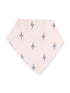 Light pink bandana with gray lightning bolt patterns, designed for stylish and playful wear.