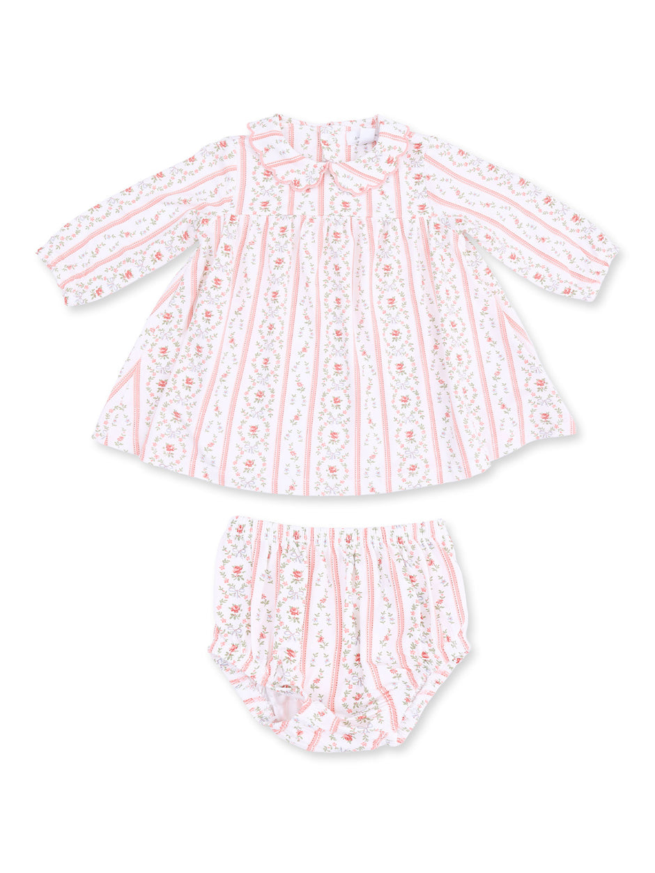 Long Sleeve Petal Collar Dress & Bloomer, Marnie Rosebud Stripe