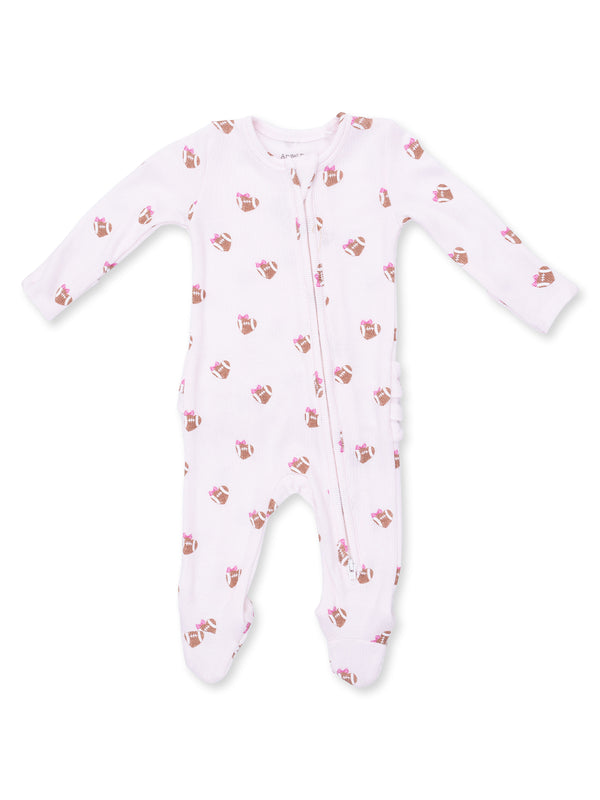 White baby onesie with cupcake prints and zip closure, perfect for infants and toddlers.