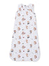 Children's sleep sack featuring playful teddy bears and a striped design, ideal for cozy bedtime.