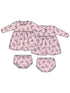 Velour Long Sleeve Empire Waist Dress and Bloomer, Nora Floral