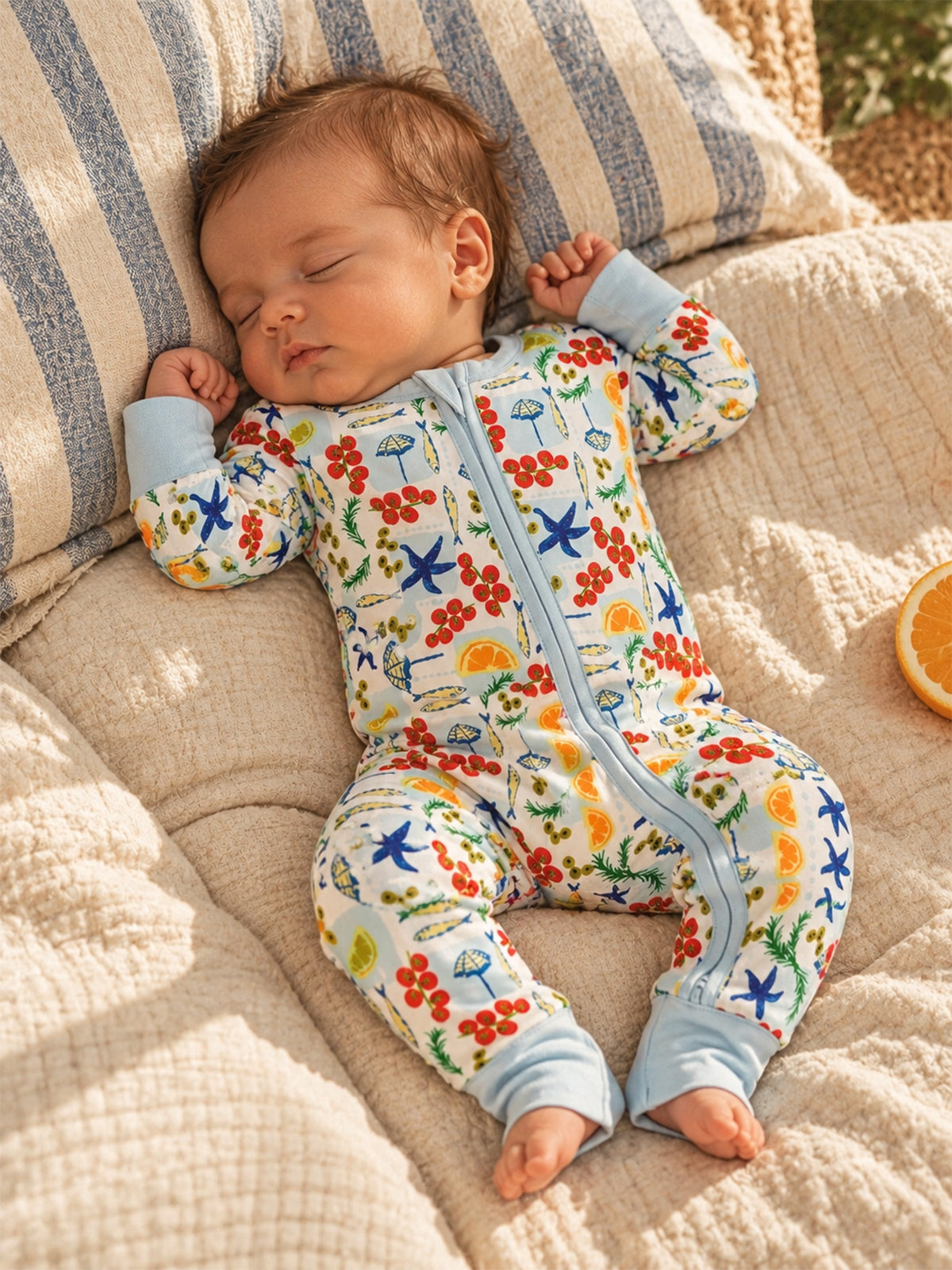 2-Way Zip Romper, Palermo Picnic
