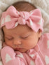 Organic Waffle Knot Bow, Pink Christmas Trees