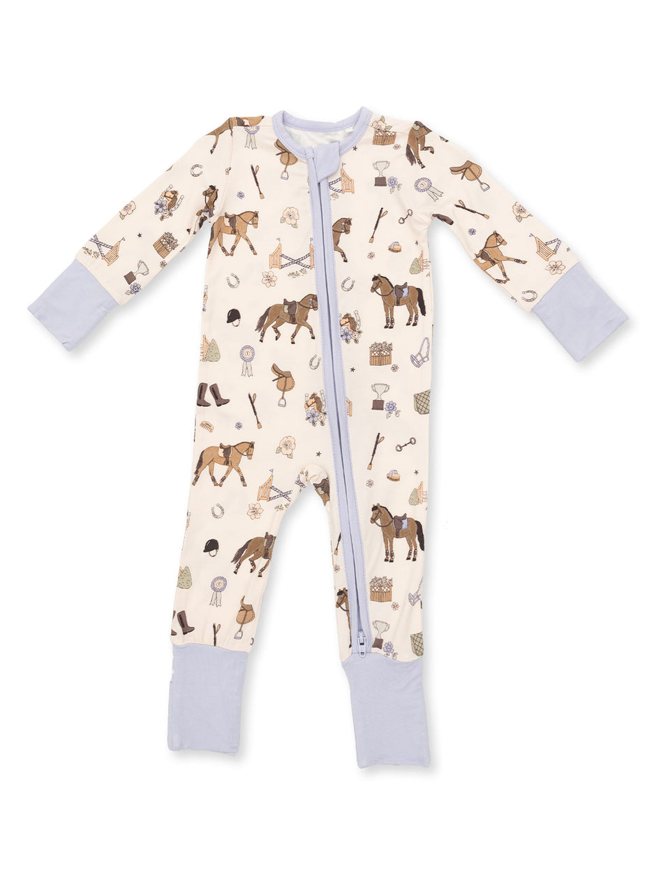 2-Way Zip Romper, Pretty Equestrian