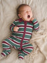 Polo 2-Way Zip Footie, Rugby Stripe Green