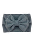 Gray fabric headband with a large, textured bow on the front.