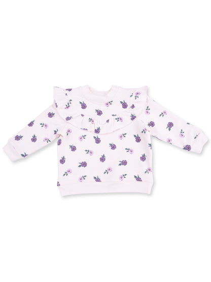 V-Ruffle Sweatshirt, Violetta Floral