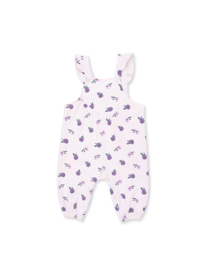 Ruffle V-Overalls and Long Sleeve Bodysuit, Violetta Floral