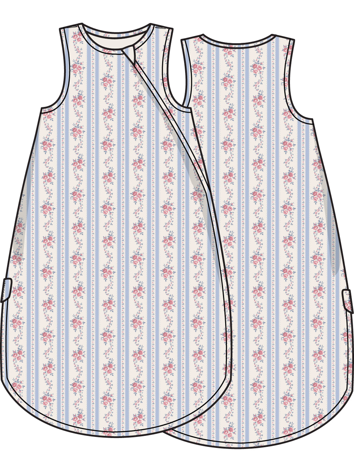 Sleep Bag, Anna Floral Stripe
