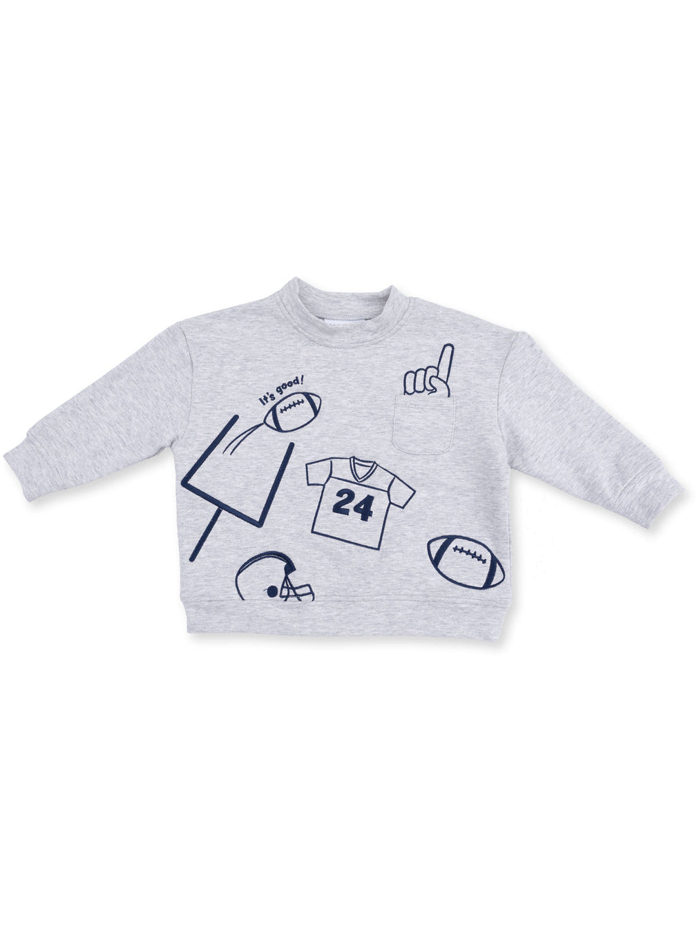 Drop Sleeve Sweatshirt, Football Navy