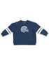 Drop Sleeve Varsity Stripe Sweatshirt, Football Helmets Blue