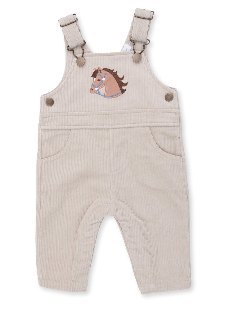 Corduroy Overalls, Peyote Horse Appliqué