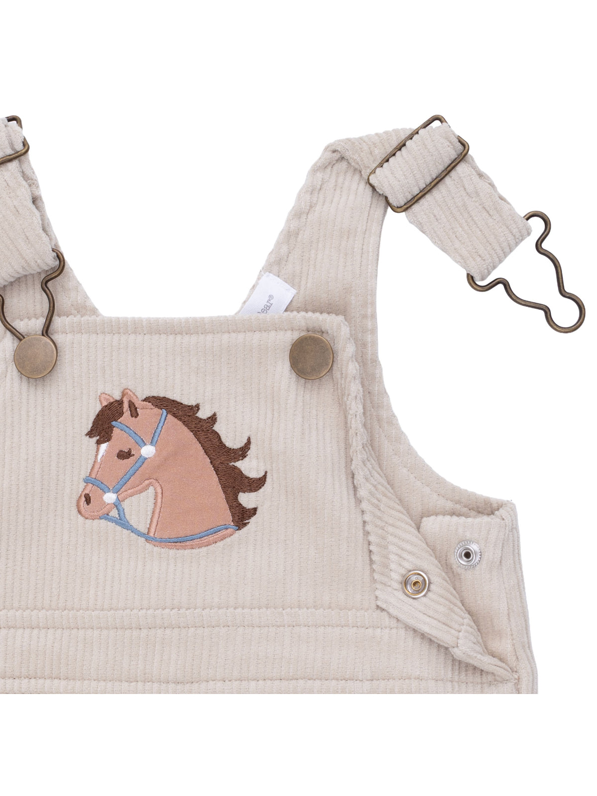 Corduroy Overalls, Peyote Horse Appliqué