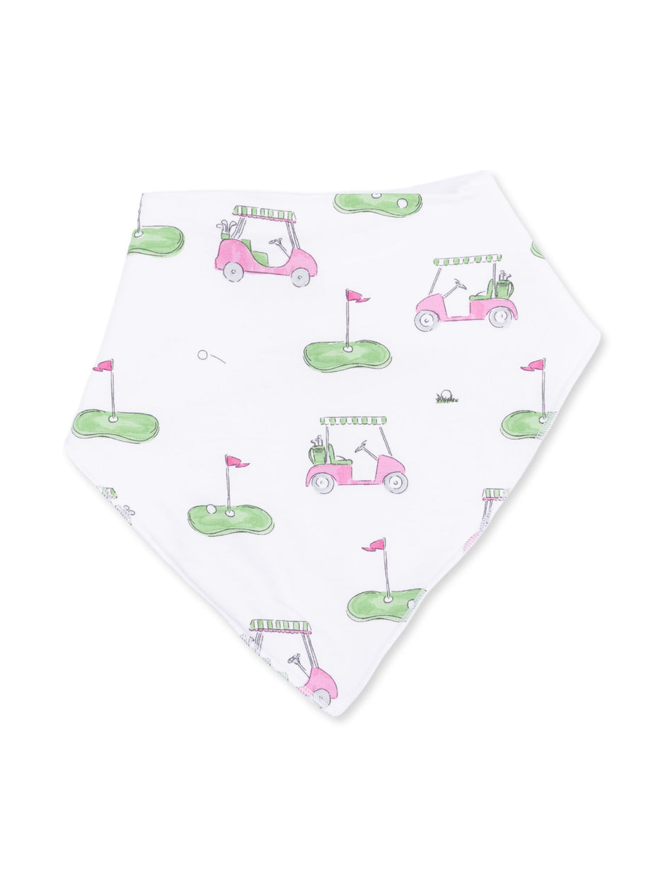 Bandana Bib, Golf Carts Pink