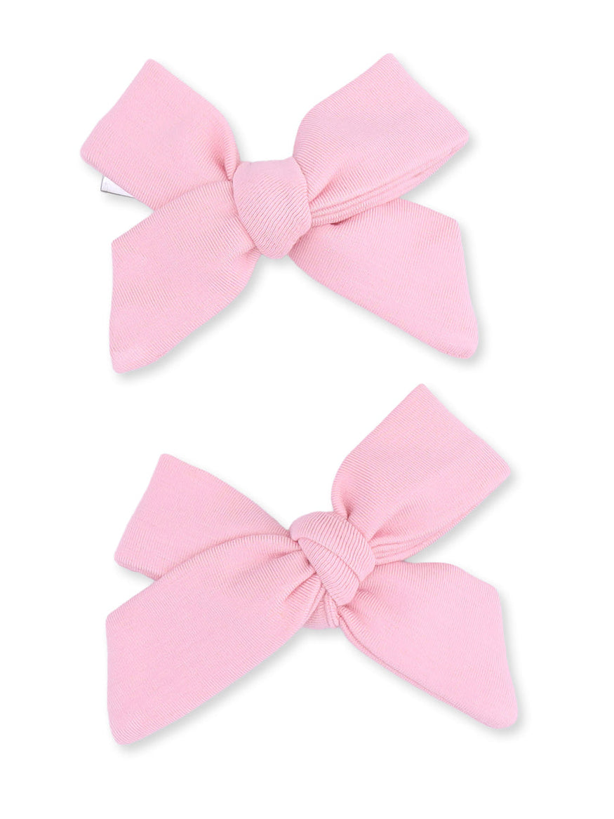 2-Pack Hair Bows w/Clips, Candy Pink