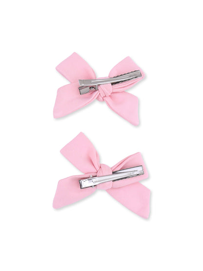 2-Pack Hair Bows w/Clips, Candy Pink