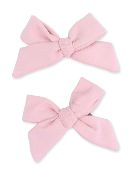 2-Pack Hair Bows w/Clips, Peachskin