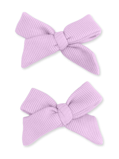 2-Pack Hair Bows w/Clips, Winsome Orchid Ribbed