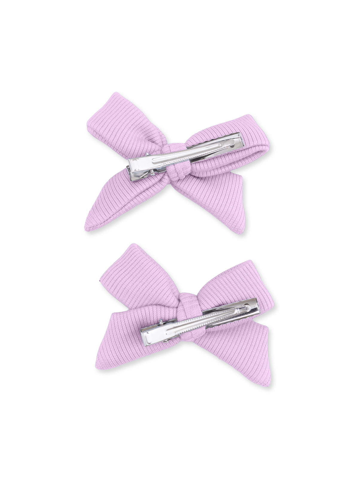 2-Pack Hair Bows w/Clips, Winsome Orchid Ribbed