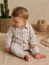 Polo Button Down Romper, Western Plaid