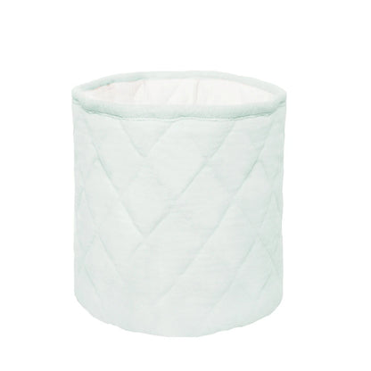 SpearmintLOVE’s baby Quilted Muslin Bin Set of 2, Powder Blue/White